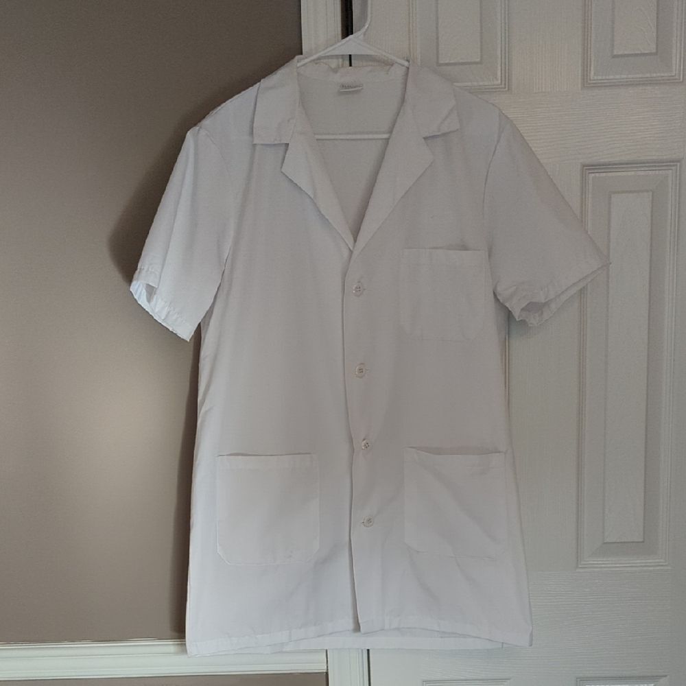 Short Sleeve Lab Coat Scientist White Coat Uniform Health Professionals
